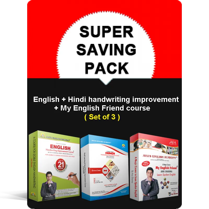English + Hindi Handwriting Improvement Course + My English Friend
