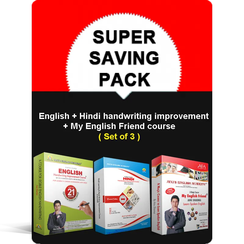 Super Saving Pack (English + Hindi Handwriting Improvement+My English Friend Course)