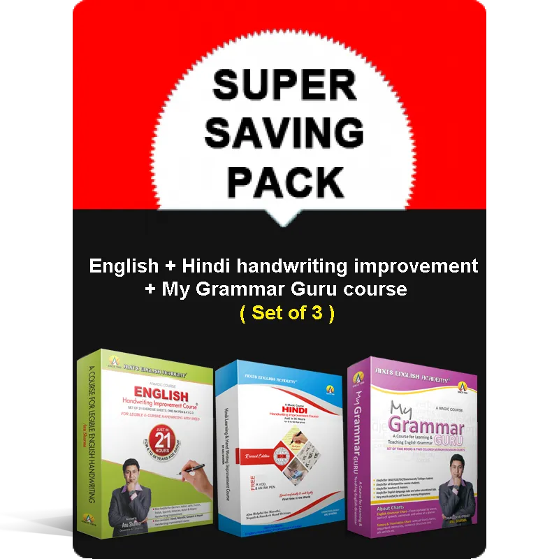 Super Saving Pack (English + Hindi Handwriting Improvement+My Grammar Guru Course)